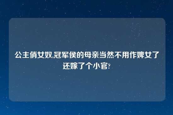 公主俏女奴,冠军侯的母亲当然不用作婢女了还嫁了个小官?