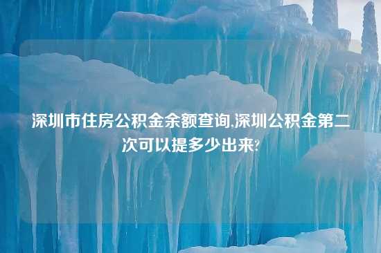 深圳市住房公积金余额查询,深圳公积金第二次可以提多少出来?