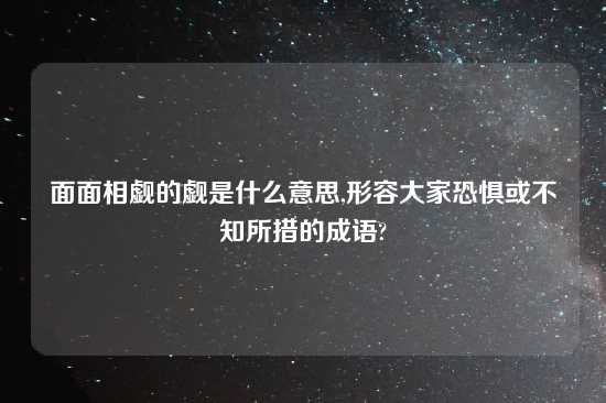 面面相觑的觑是什么意思,形容大家恐惧或不知所措的成语?