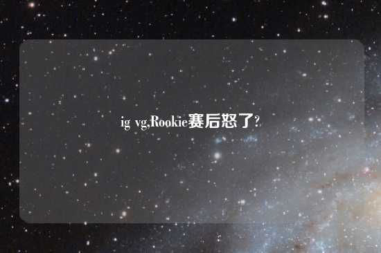 ig vg,Rookie赛后怒了?