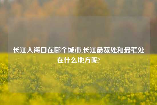 长江入海口在哪个城市,长江最宽处和最窄处在什么地方呢?