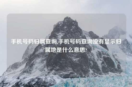手机号码归属查询,手机号码查询没有显示归属地是什么意思?