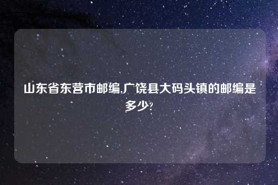 山东省东营市邮编,广饶县大码头镇的邮编是多少?