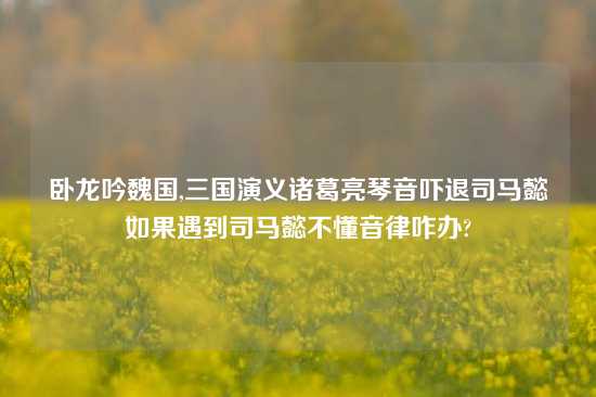 卧龙吟魏国,三国演义诸葛亮琴音吓退司马懿如果遇到司马懿不懂音律咋办?