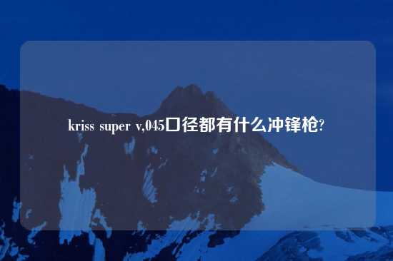 kriss super v,045口径都有什么冲锋枪?