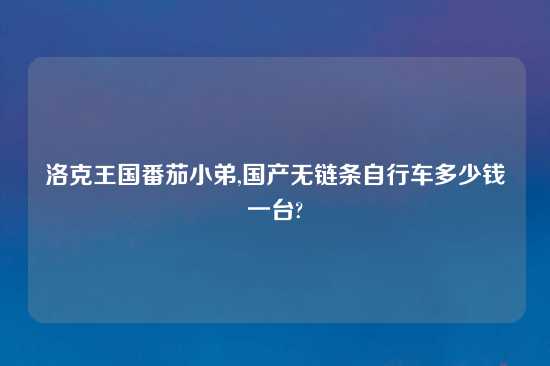 洛克王国番茄小弟,国产无链条自行车多少钱一台?