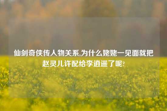 仙剑奇侠传人物关系,为什么姥姥一见面就把赵灵儿许配给李逍遥了呢?