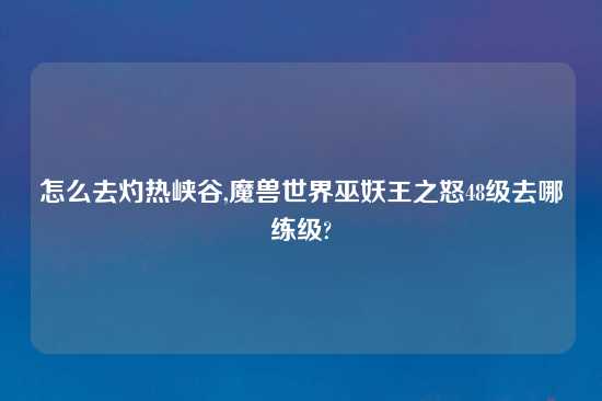 怎么去灼热峡谷,魔兽世界巫妖王之怒48级去哪练级?