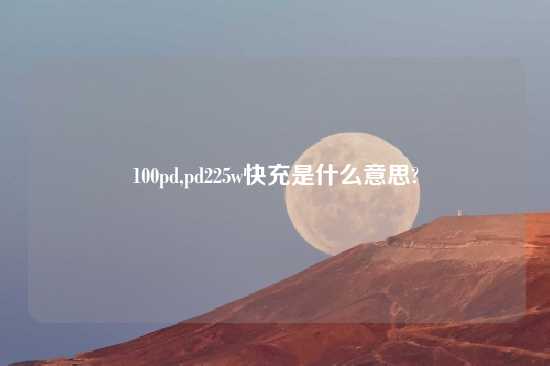 100pd,pd225w快充是什么意思?