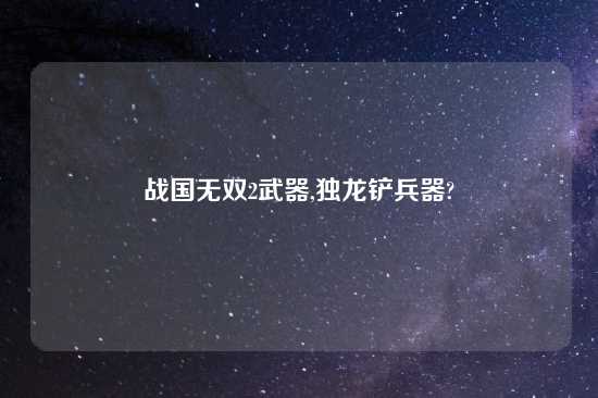 战国无双2武器,独龙铲兵器?
