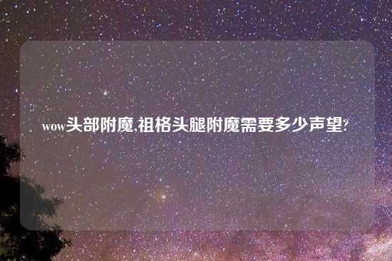 wow头部附魔,祖格头腿附魔需要多少声望?