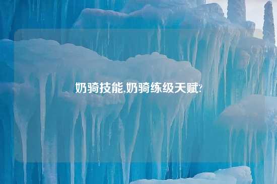 奶骑技能,奶骑练级天赋?