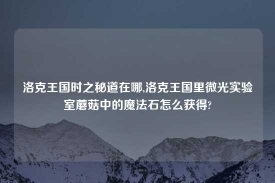 洛克王国时之秘道在哪,洛克王国里微光实验室蘑菇中的魔法石怎么获得?