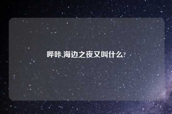 哔咔,海边之夜又叫什么?