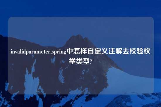 invalidparameter,spring中怎样自定义注解去校验枚举类型?