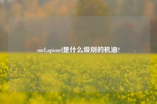 sncf,apisncf是什么级别的机油?
