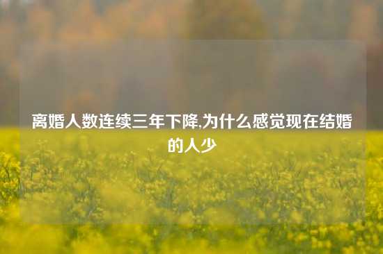 离婚人数连续三年下降,为什么感觉现在结婚的人少
