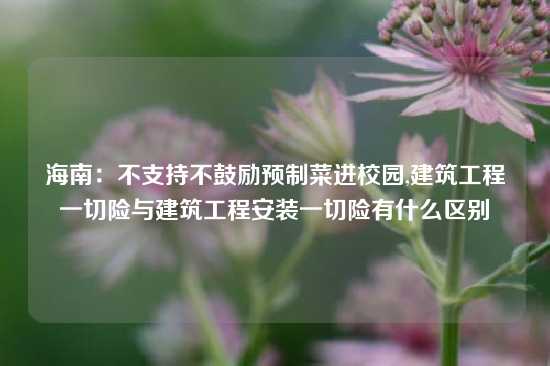 海南：不支持不鼓励预制菜进校园,建筑工程一切险与建筑工程安装一切险有什么区别