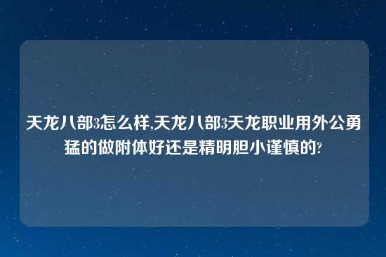 天龙八部3怎么样,天龙八部3天龙职业用外公勇猛的做附体好还是精明胆小谨慎的?