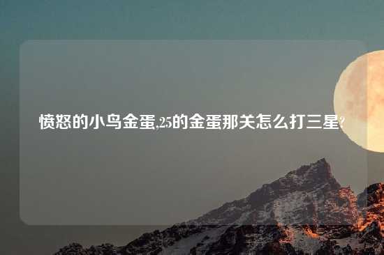 愤怒的小鸟金蛋,25的金蛋那关怎么打三星?