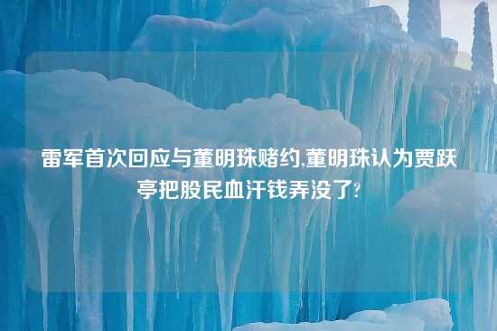 雷军首次回应与董明珠赌约,董明珠认为贾跃亭把股民血汗钱弄没了?