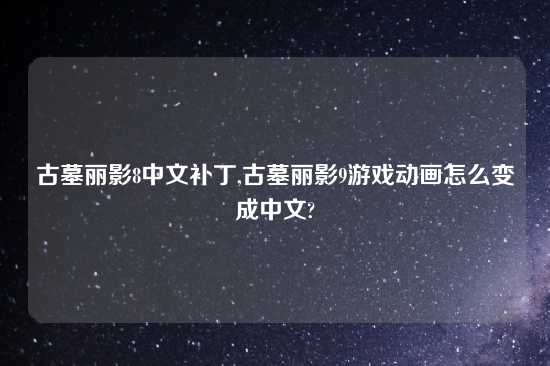古墓丽影8中文补丁,古墓丽影9游戏动画怎么变成中文?
