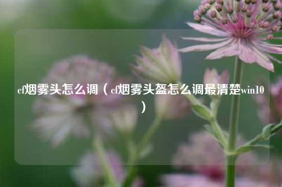 cf烟雾头怎么调（cf烟雾头盔怎么调最清楚win10）