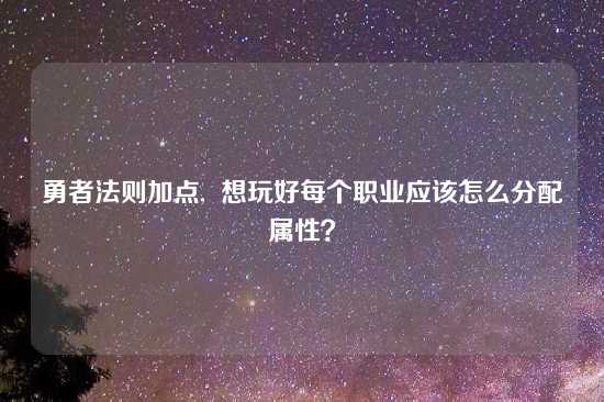 勇者法则加点,  想玩好每个职业应该怎么分配属性？