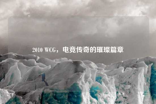 2010 WCG，电竞传奇的璀璨篇章