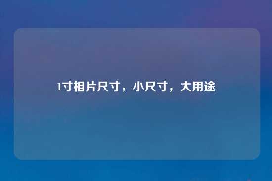 1寸相片尺寸，小尺寸，大用途