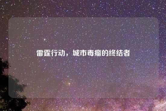 雷霆行动，城市毒瘤的终结者